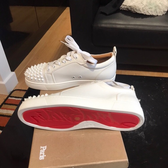 christian louboutin junior spike white